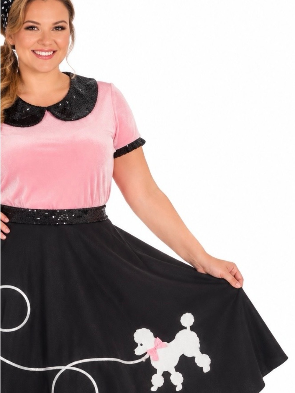 California Costume 50's Hop Poodle Skirt Costume – Women’s L – Black & Pink